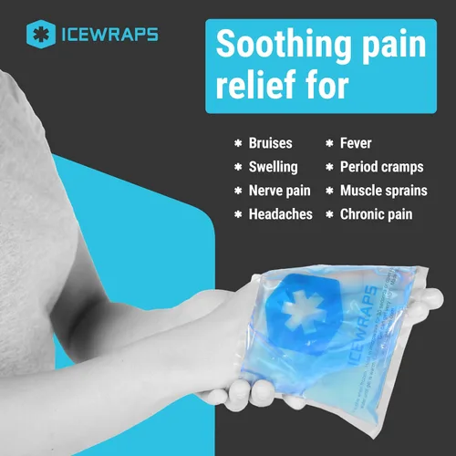 Vista 5 de ICEWRAPS Paquetes de hielo de gel reutilizables de 5 x 7 pulgadas, paquetes de terapia de calor y frío de grado médico de 3 x 5 pulgadas, paquete