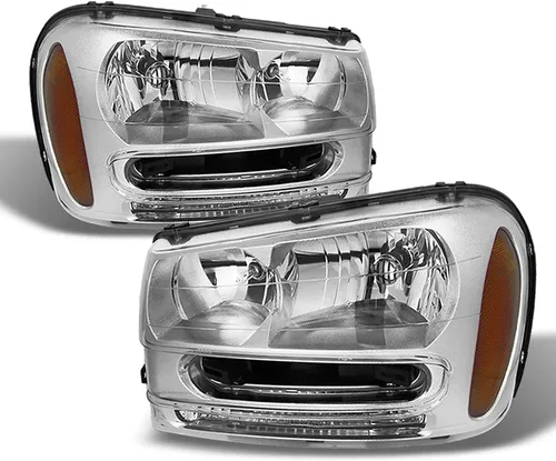 Vista 9 de AKKON - Para faros delanteros de proyector Chevy Trailblazer 2002-2009 LED DRL Daytime Running Light Chrome Housing Clear Lens Driver And Carcasa
