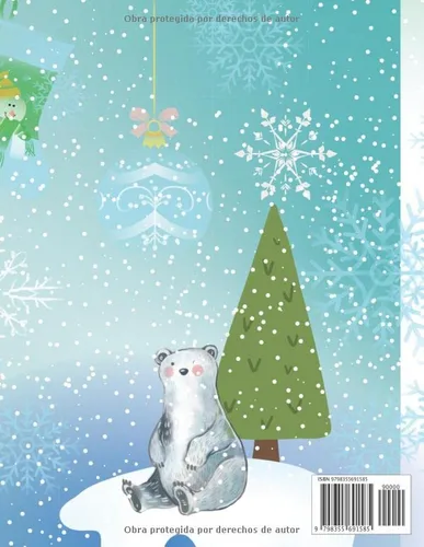 Vista 2 de árbol de Navidad Libro para colorear para niños (Spanish Edition)