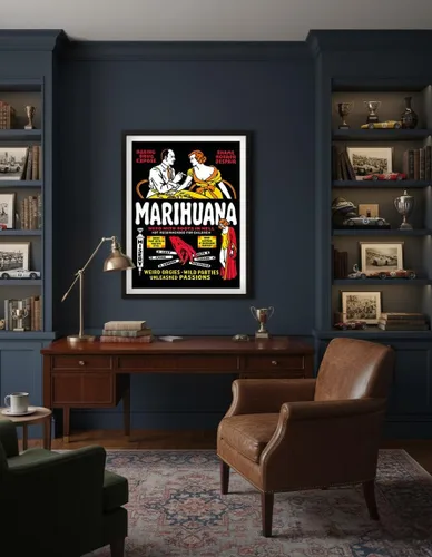 Vista 4 de Marihuana - Weed with Roots in Hell - Orgías extrañas - Fiestas salvajes - Pasiones desatadas - Póster de película vintage por Dwain Esper c.1936