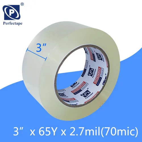 Vista 4 de PERFECTAPE 3" Cinta de embalaje resistente 1 rollo con pistola de cinta de 3", transparente, 2.7 mil, 3 pulgadas x 65 yardas, para embalaje, envío