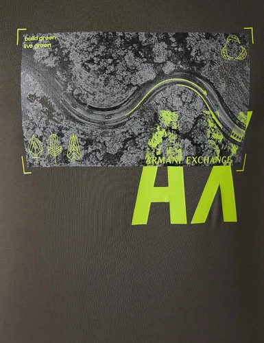 Vista 5 de AX ARMANI EXCHANGE Camiseta de algodón de punto gráfico aéreo para hombre