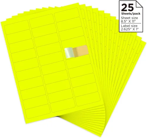 Vista 2 de Simply Home Decor - 750 Etiquetas Amarillas - 1" x 2-5/8" 25 Hojas I