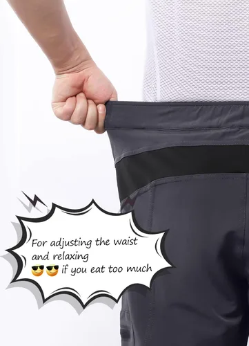 Vista 3 de BERGRISAR Pantalones cortos de ciclismo para hombre, corte holgado, con 6 bolsillos