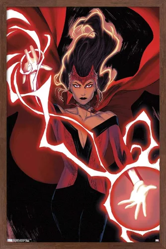 Vista 10 de Trends International Marvel Comics - Póster de pared de Bruja Escarlata #2 de Bruja Escarlata, 14.725 x 22.375 pulgadas, versión enmarcada de madera