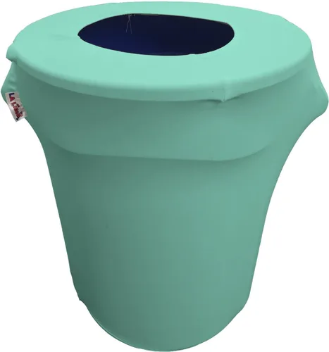 Vista 52 de LA Linen Funda elástica de elastano ajustable para cubo de basura Slim Jim de 23 galones, cubierta de contenedor de residuos, decoración de patio