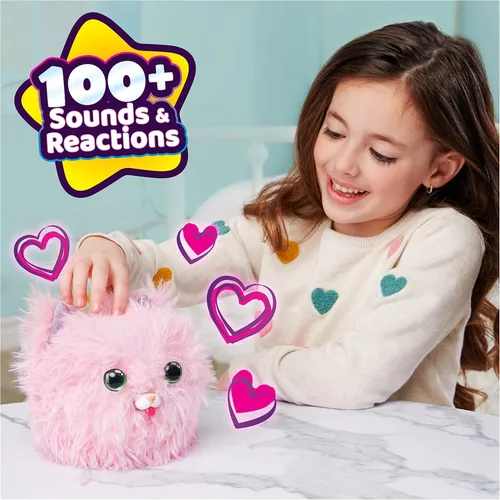 Vista 2 de WHAT THE FLUFF?, Purr 'n Fluff, juguete interactivo sorpresa con más de 100 sonidos y reacciones, juguetes para niños para niñas de 5 años