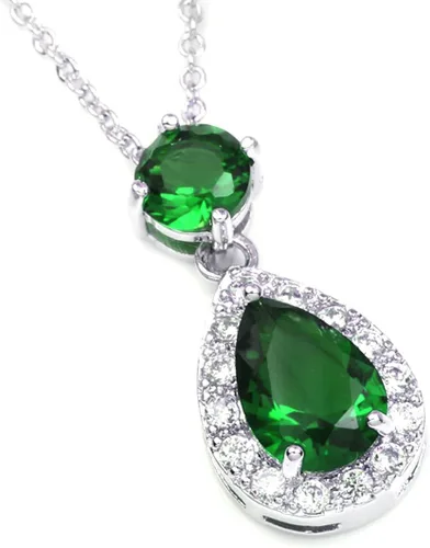 Vista 3 de FC plata oro blanco Gp Collar de lágrima de vidrio multicolor arete bisutería Sets de moda Valentines Day Gifts