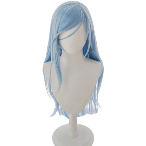 Vista 22 de Peluca Cosplay Negro Púrpura y Azul Claro 10.2 in Lindo Anime Halloween