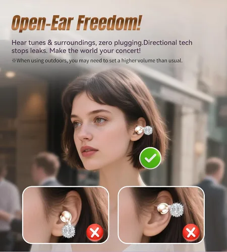 Vista 5 de King Lucky i121 Auriculares Inalámbricos Bluetooth de Oreja Abierta con Clip, con Micrófono, Cancelación de Ruido, Resistente al Agua IPX4