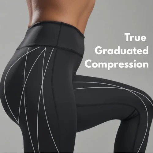 Vista 6 de CompressionZ - Leggings de compresión de cintura alta para mujer, para hacer yoga, correr, ir al gimnasio, fitness y entrenar a diario, pantalones
