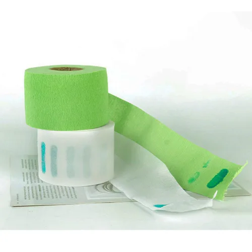 Vista 9 de 2 rollos de tiras de cuello de peluquero desechables flexibles y resistentes bandas de papel para el cuello, cinta de papel para peluquería Verde