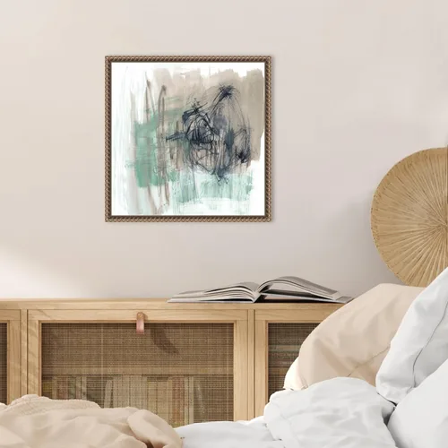 Vista 5 de Amanti Art Framed Canvas Wall Art 16x16 Scribble Scrabble I by Jennifer Goldberger, Framed Wall Art Canvas, Abstract Artwork, Traditional Decor