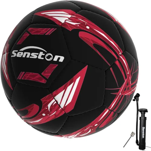 Vista 10 de Senston Balón de fútbol tamaño 4 y 5 con bomba de aire y agujas, fútbol de entrenamiento de PVC duradero con bobinado de nailon grueso y vejiga