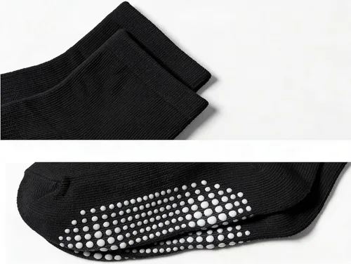 Vista 2 de Eohak 6 Pairs Baby Non Slip Grip Ankle Socks Grip Crew Socks with Anti Skid Soles for Infants Toddlers Kids Boys Girls