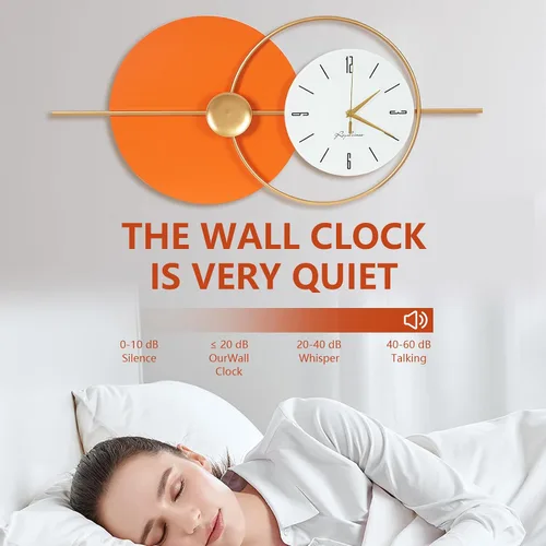 Vista 4 de Reloj de pared grande, redondo, decorativo, silencioso, funciona con pilas, moderno, decoración de pared, para el hogar, sala de estar, dormitorio