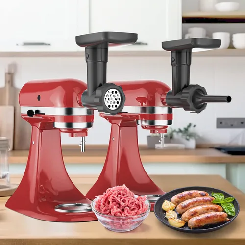 Vista 3 de Juego de accesorios de colador de frutas y verduras para batidora de pie KitchenAid, incluye accesorio de molinillo de alimentos con tubos Negro