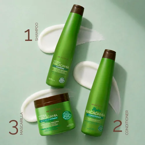 Vista 6 de PLACENTA LIFE BE NATURAL HYDRA MACADAMIA - Mascarilla hidratante profunda para cabello seco y dañado. (12.35 onzas)