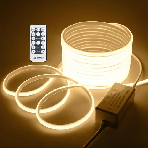 Vista 10 de COB Tira de Luces LED de 10 Pies 6000K Luz Diurna Blanca CA 110V-120V Luces de Cuerda LED Exterior Impermeable IP65 Alta Densidad 288LEDs/M Tira