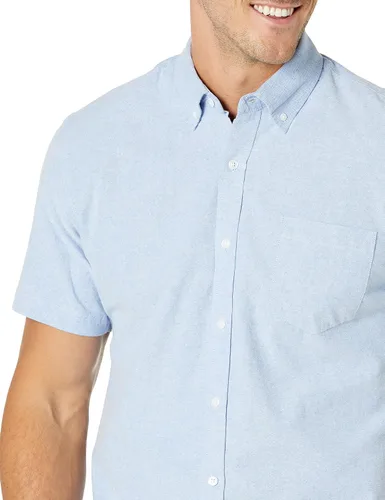 Vista 3 de Camisa Tienda Essentials oxford ajuste regular de manga corta con bolsillo para hombre