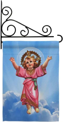 Vista 8 de Bandera de arpillera para el jardín de divine Baby Jesus, religiosa, fe, esperanza, gracia, paloma, religión cristiana, Pascua, pequeño, regalo