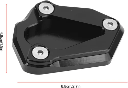 Vista 7 de Extensor de pata de cabra de motocicleta, almohadilla de extensión de soporte lateral para pie, placa de soporte de aleación de aluminio