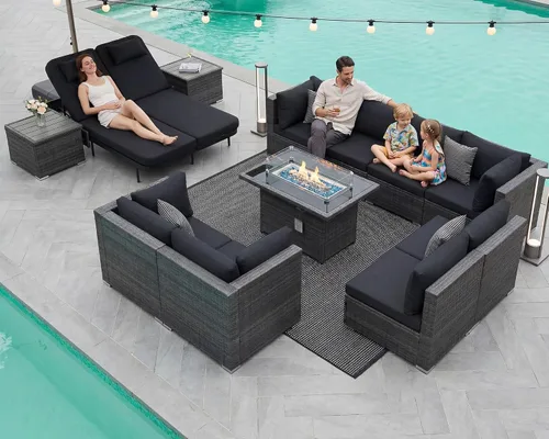 Vista 129 de NICESOUL Juego de muebles de patio de ratán extra grande con mesa para fogata de gas y propano, 29.3 pulgadas, respaldo alto, cómodos conversaciones