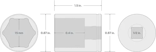 Vista 25 de TEKTON Llave de vaso poco profunda de 6 puntos de 1/2 pulgada de cuadradillo x 1-5/16 pulgadas SHD22033