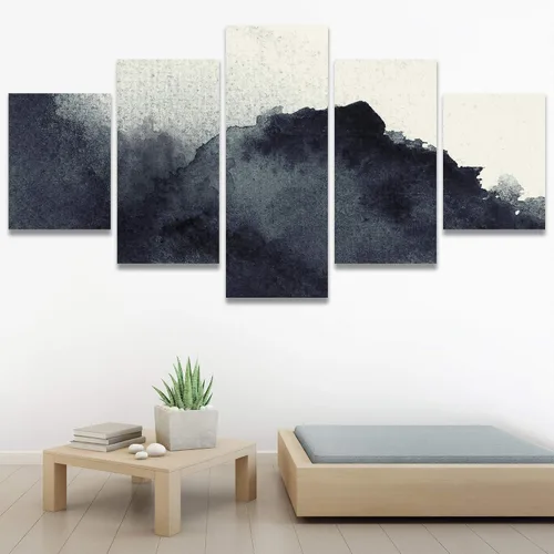 Vista 30 de SIGNWIN Lienzo grande para pared, efecto geométrico de mármol, triángulo dorado, polígono, paisaje, formas abstractas, arte digital, arte moderno