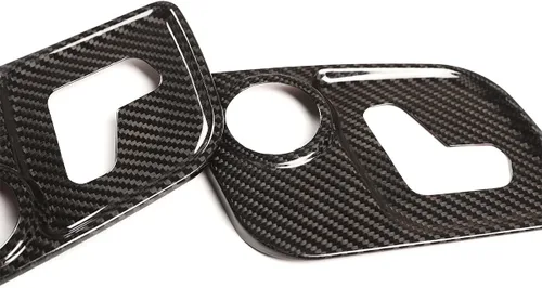 Vista 5 de YIWANG 100% fibra de carbono real para Maserati Levante/Ghibli asiento lateral decoración marco adhesivo para Quattroporte 2013-2019