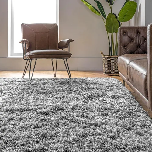 Vista 9 de nuLOOM Kristan Modern Shag - Alfombra decorativa, 3 x 5, color gris