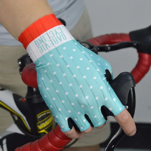 Vista 3 de Darevie Guantes de ciclismo de alta velocidad, guantes de ciclismo de medio dedo, guantes de ciclismo absorbentes de impacto, transpirables