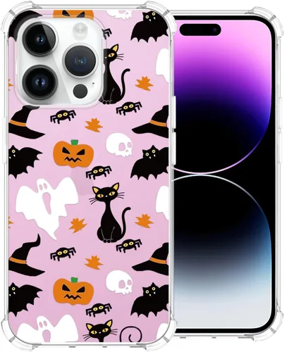 Vista 46 de Funda transparente de Halloween para Google 6a, con patrón de fantasma, funda protectora de TPU suave, delgada, a prueba de golpes, para niños