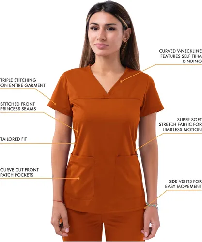 Vista 3 de Adar Pro - Ropa quirúrgica para mujer, camisa con cuello en V