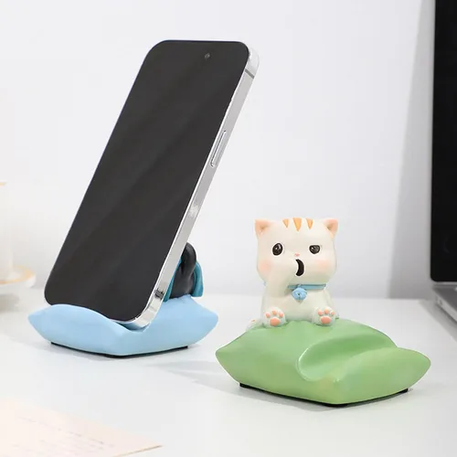 Vista 3 de BOLLEY JOSS Soporte de escritorio para teléfono celular, soporte de resina para teléfono inteligente con animales lindos para oficina, manos libres