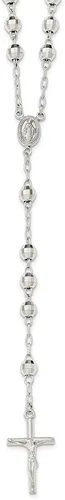 Vista 2 de Collar con colgante de rosario de plata de ley 925 maciza