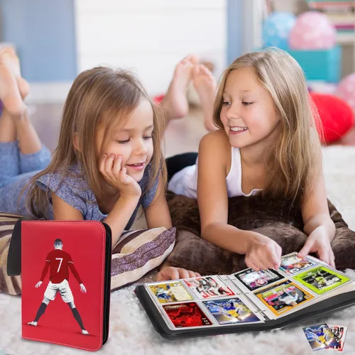 Vista 6 de Carpeta de Tarjetas de Fútbol 400 Bolsillos para Coleccionistas de Tarjetas de Intercambio de Fútbol, Libro de Almacenamiento de Tarjetas Portátil e