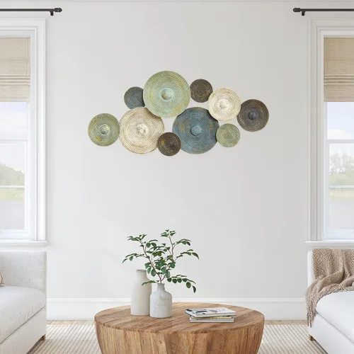 Vista 7 de Stratton Home Decor S07662 Centro de mesa, 46.46 de ancho x 2.17 de profundidad x 20.08 de alto, multicolor, verde y bronce