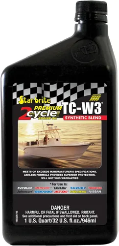 Vista 5 de STAR BRITE Aceite de motor prémium de 2 ciclos TC-W3, mezcla sintética de alta calidad para todos los motores fueraborda de 2 tiempos, embarcaciones