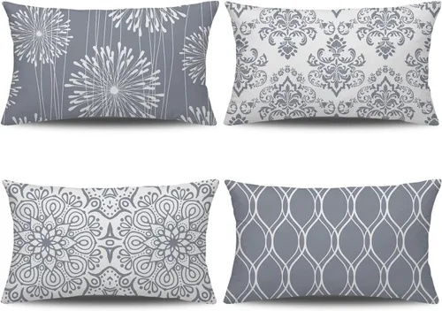 Vista 11 de Coliuso Fundas Decorativas para Almohadas de Tiro 16x16 Juego de 4, Azul Moderno Simple Cuadrado Funda de Almohada Cojín para Sofá Sillón