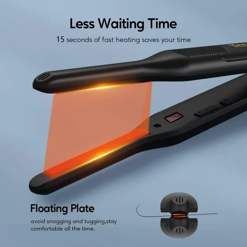 Vista 4 de Terviiix Plancha plana de lápiz para cantos y cabello corto, alisador de pelo pequeño de 3/10 pulgadas para hombres, mini plancha plana de cerámica