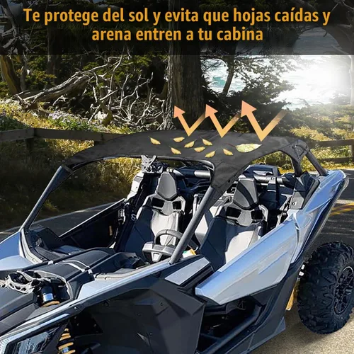 Vista 3 de MFC Cubierta de lona suave compatible con UTV Can-Am Maverick X3 2017-2024 2 puertas techo suave parasol