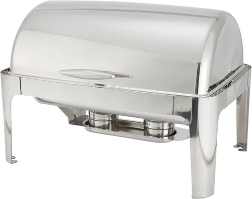 Vista 4 de Winco Madison - Chafer de acero inoxidable con tapa enrollable, 6 cuartos de galón