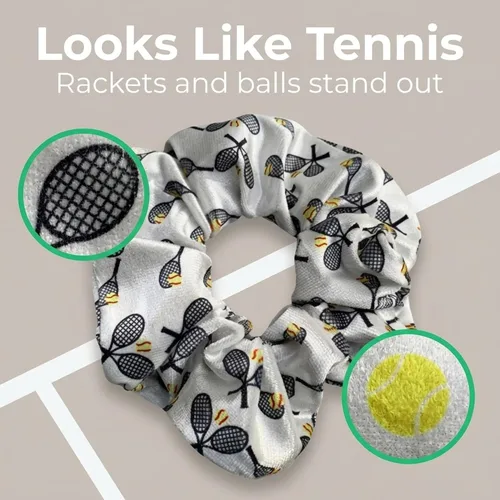 Vista 4 de Coleteros de terciopelo prémium para niñas – Raqueta sin arrugas para jugadores de tenis y adolescentes