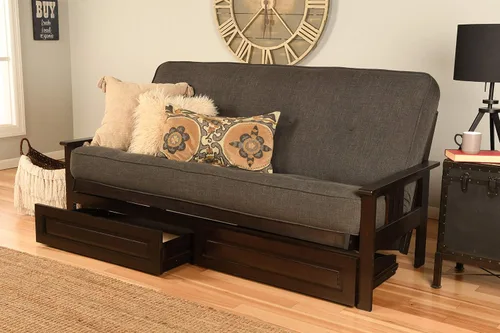 Vista 24 de Kodiak Futons Monterey - Marco de futón con cajones, incluido, color nuez Solo marco