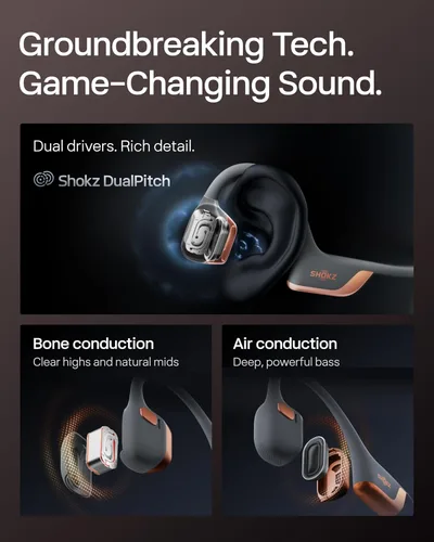Vista 4 de SHOKZ OpenRun Pro 2 Auriculares de conducción ósea, oro rosa