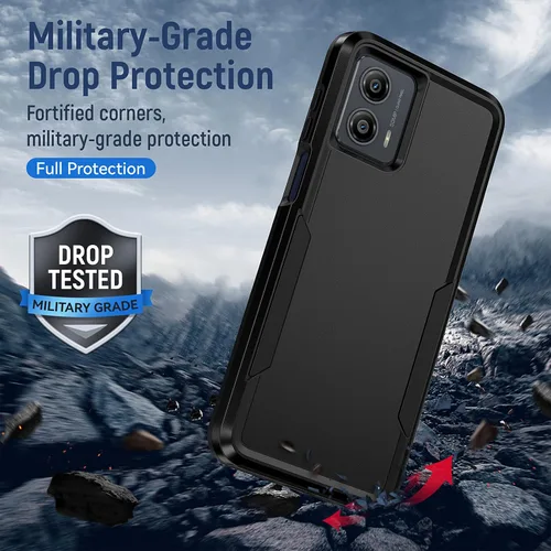 Vista 3 de Funda para Moto G 5G 2023, con Protector de Pantalla [Probado contra Caídas de Grado Militar] Funda Protectora de Servicio Pesado Resistente Rugosa