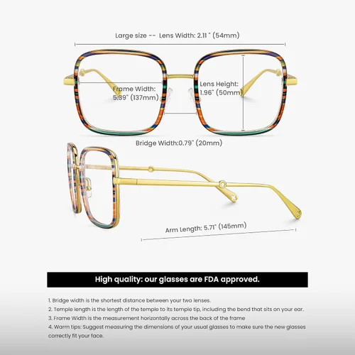 Vista 5 de VOOGLAM Gafas cuadradas con bloqueo de luz azul para mujer, antifatiga ocular, gafas de computadora UV Jace