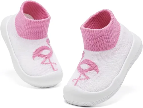 Vista 4 de Engtoy Baby Sock Shoes Baby Walking Shoes Infant Non-Slip Breathable Slippers with Soft Rubber Sole Baby Boys Girls Slip On Sneakers