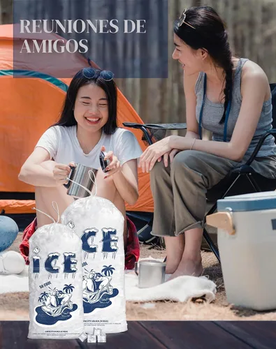 Vista 6 de FireKylin Paquete de 50 bolsas de hielo de 5 libras, bolsas de hielo resistentes con cordón (2 mils de grosor) Reusable Ice Cube Storage Bags